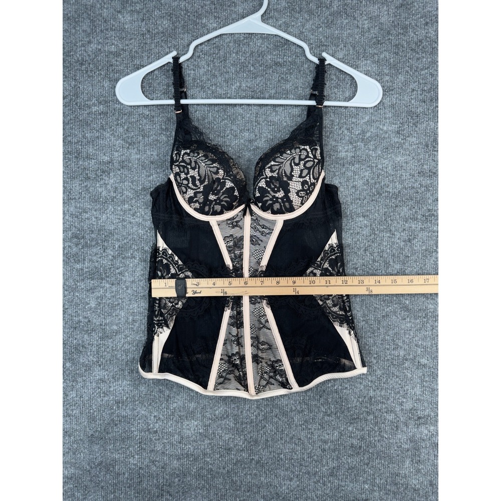 Ann Summers Black Lace Bustier Corset Top 34B Underwire Sheer Mesh - Picture 5 of 15